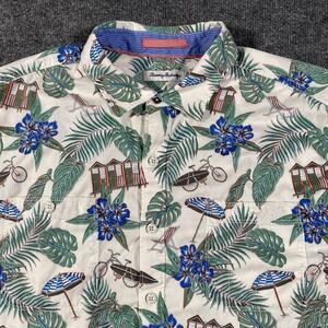 Tommy Bahama Cabana Club Camp Hawaiian Shirt Mens XL Stretch Lyocell Blend